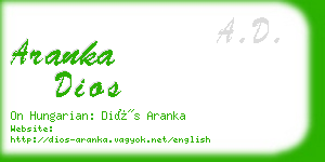 aranka dios business card